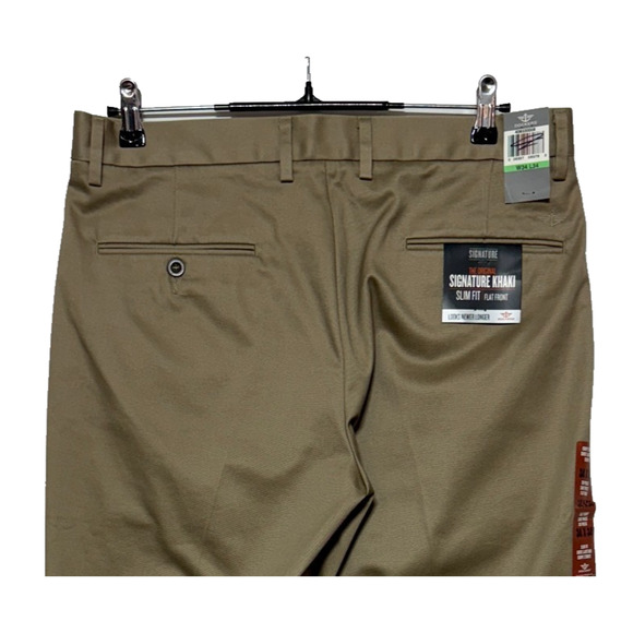 Dockers Pants Mens 34X34 Tan Signature Khaki Slim Fit Measures 34X33 NWT - Picture 6 of 11